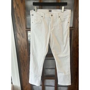 Citizens of Humanity 30 Elsa Mid Rise‎ Slim Fit Rosewater Optic White Crop Jeans